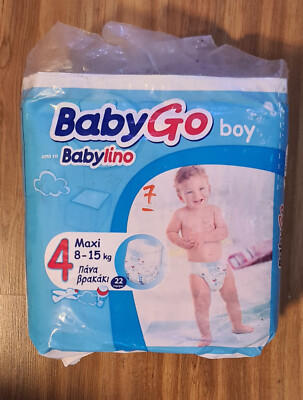 Vintage 2008 Diapers BABYLINO Baby Go N4 22 nappies 8-15 kgs  NEW UNOPENED