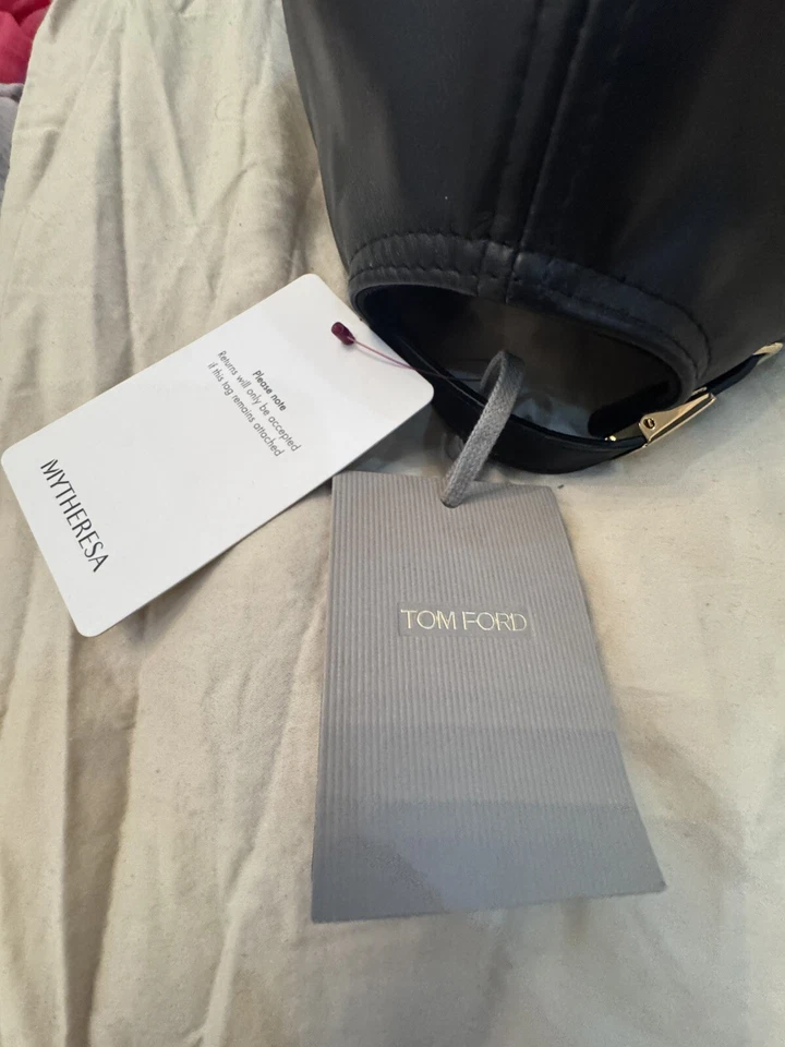 Gorra de béisbol TOM FORD de cuero de becerro TF Bk gorra ajustable nueva con etiquetas Foto 3 de 4