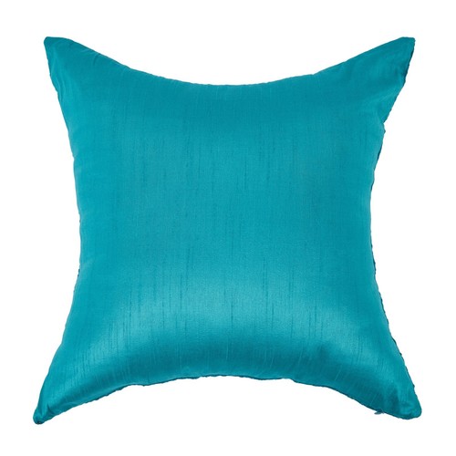 Designer living room couch pillow covers teal blue embroidered throw pillows 2pc - Picture 8 of 8