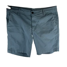 AG Adriano Goldschmied Men Size 38 Solid Blue Stretch Flat Front Walking Short