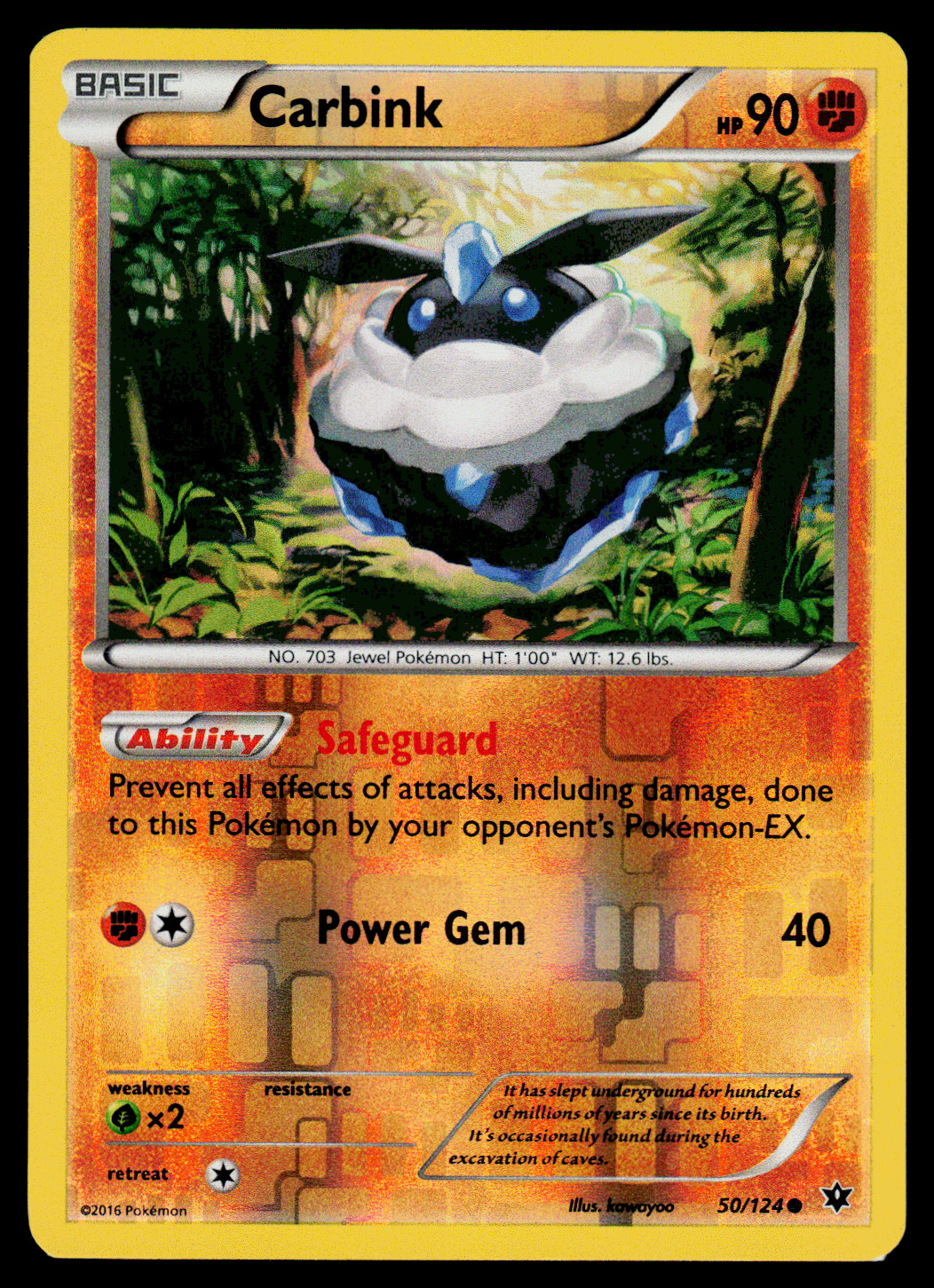 Pokemon - XY - Fates Collide Carbink 50/124 Reverse Holo - NM