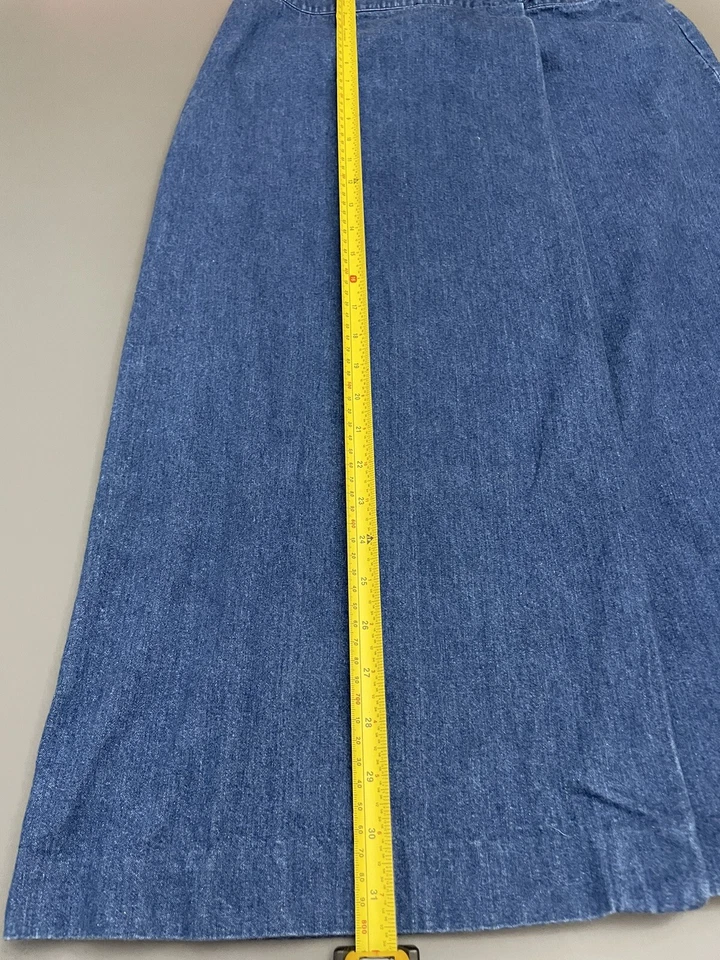 Falda Envolvente Denim Años 90 Talbots Pequeña Talla 10P Maxi 100% Algodón Modesto Chrch De Colección Foto 4 de 4