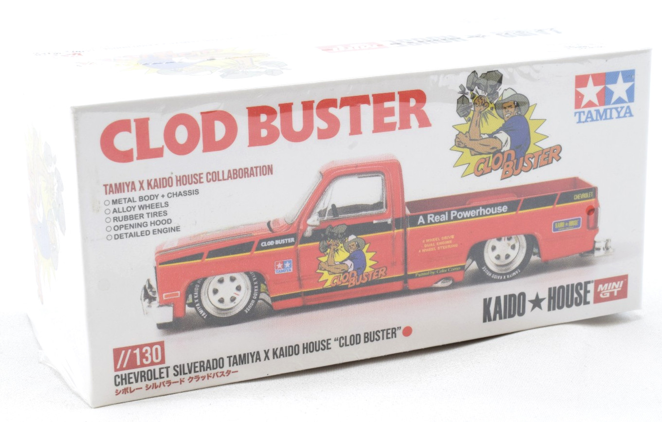Mini GT Tamiya X Kaido House ''Clod Buster'' Chevrolet Silverado 1:64 Scale Car