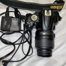 Nikon D5000 DSLR Digital Camera Lens Charger Battery Shoulder Strap