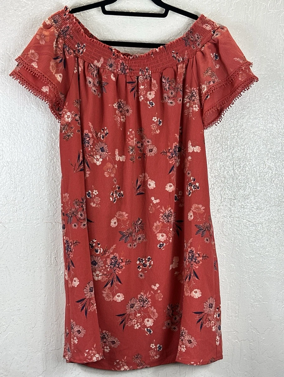 xhilaration off the shoulder dress Xhilaration Women's Floral Off the Shoulder High Low Hem Maxi Dress Biggybargains