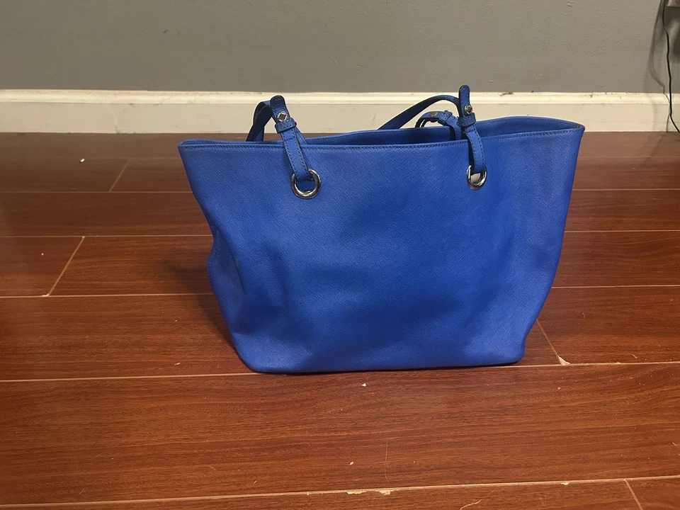 CALVIN KLEIN Royal Blue Large Pebbled Leather Shoulder Tote Bag Double Handle - Image 4 of 4