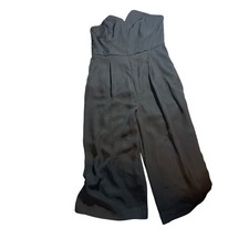 H M Strapless Wide Leg Cropped Jumpsuit Black Size L