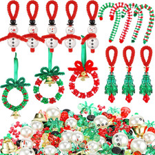 120 Sets Christmas Crafts for Adults Beaded Ornament Kit Including 30 Snowmen 30