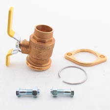 Webstone 1.25" SWT Full Port Forged Brass Uni-Flange Ball Valve Rotating Flange