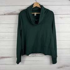 90 Degrees by Reflex Womens Deep Teal Cowl Neck Sweatshirt Large