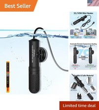 25W Small Submersible Aquarium Heater, Constant Temperature Betta Fish Tank H...