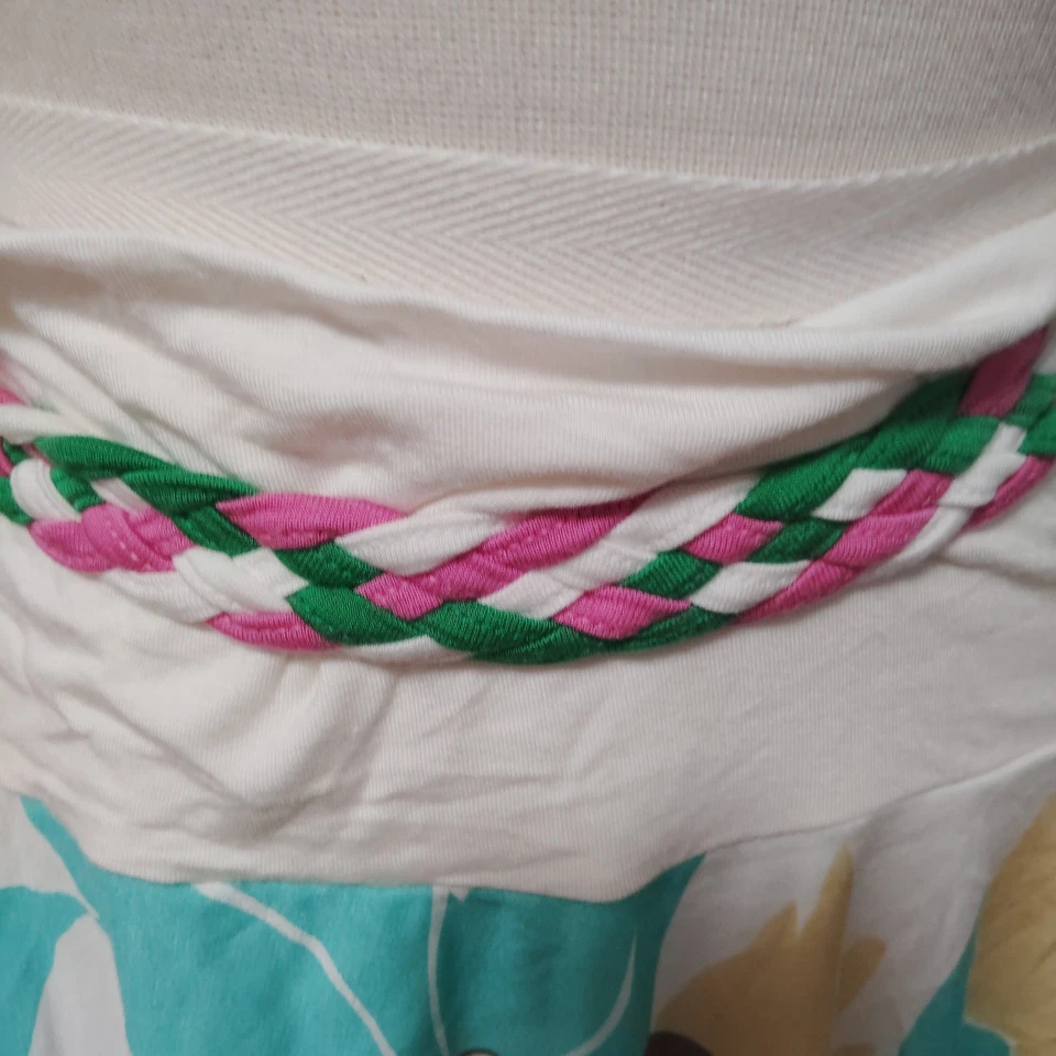 BCBGIRLS Falda Corta Multicolor Grande Con Cinturón Trenzado Cuerda Verde Foto 3 de 4