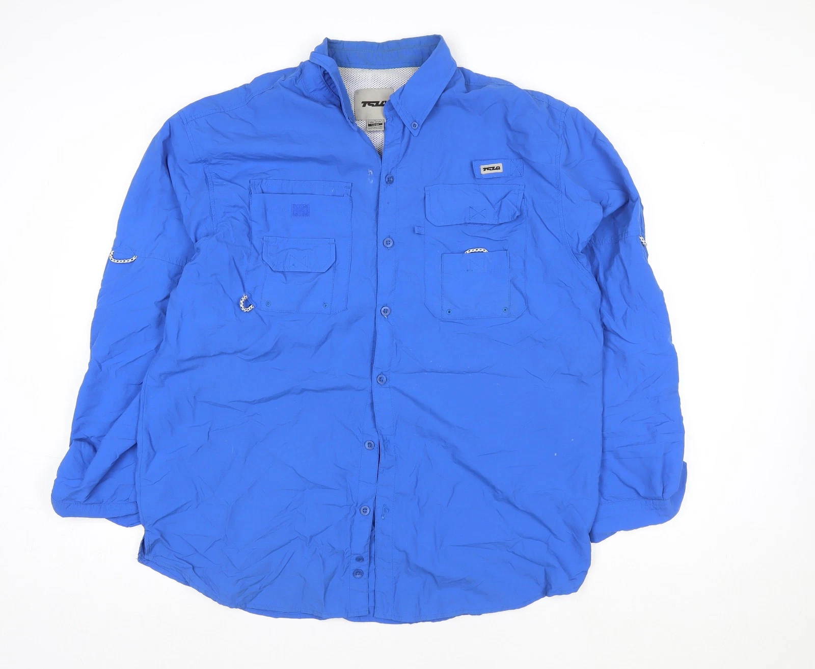 TCLA Men's Blue Lightweight Nylon Hiking Windbreaker Jacket L