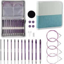 Svartur Tunisian Crochet Hooks Set with Cable, Afghan Crochet Hooks Interchan...