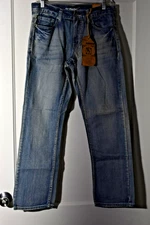 Flypaper Straight Leg Denim Jeans Embroidered Pockets Light Wash Size 30x30