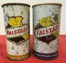 Falstaff 11 oz Flat Top Beer Can and 12 oz Pull Tab Beer Can