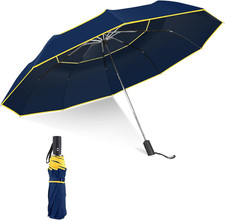 62 Inch Automatic Golf Umbrella - Extra Large Folding, Windproof, Compact, Doubl