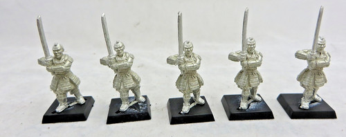 Warriors lot of 5 samurai infantry  Clan War bare metal oop