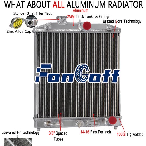 FOR 1992-2000 Honda Civic D15 D16 EG EK Acura Integra GS LS AT 3-Row Radiator