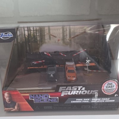 Jada Toys Fast & Furious Final Race Train Nano Scene Diecast Cars Black Orange