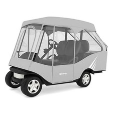 Golf Cart Enclosure, 2 2 Drivable Rain Cover, Short Roof 58" - EZGO, Club Gray