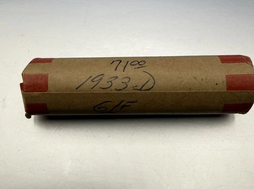 Roll of Fifty (50) 1933 D Lincoln Wheat Cents EXACT Good to Fine - Low Mintage