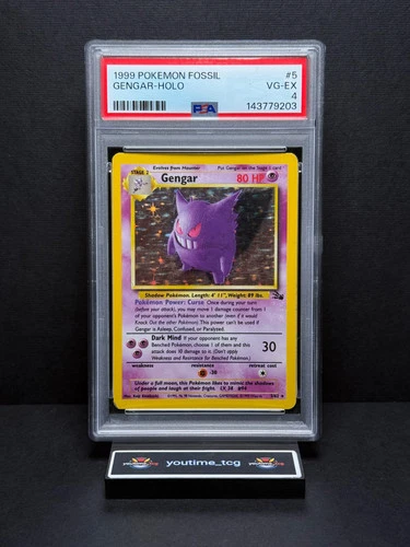 1999 Pokemon Fossil Holo Gengar #5 PSA 4