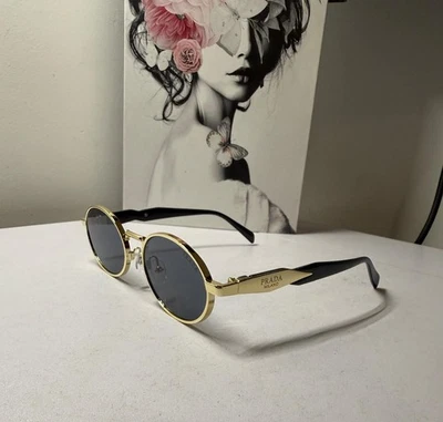 Beautiful Prada Oval Gold Sunglasses - Image 1 of 4