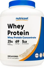 Nutricost Whey Protein Concentrate (Unflavored) 5LBS - Non-GMO Protein Powder