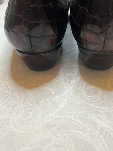 Ros Hommerson Women's Size 5MTeresa Brown Croc Patent Suede Leather - Picture 8 of 15