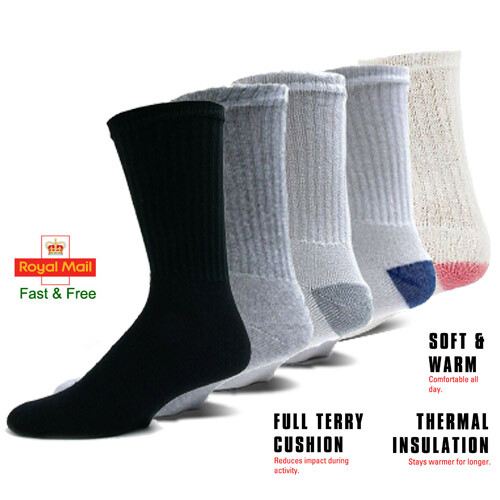 Womens Crew Soft Cushioned Sports Trainer Socks Work Heel & Toe Cotton Rich Lot - Picture 2 of 5