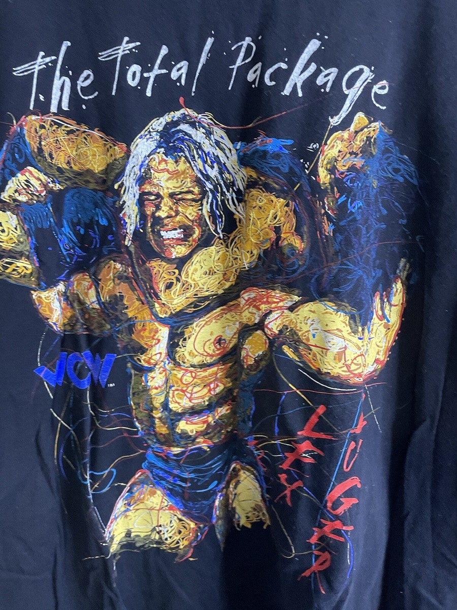 Vintage 90s FOTL WCW 'The Total Package' Lex Luger Art Shirt Size