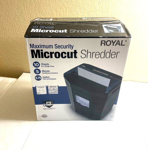 Royal Microcut Shredder 10 sheet Max security Black (1005MC)