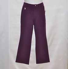 Quacker Factory Regular DreamJeannes Animal Pocket Boot Cut Pants Size S Wine