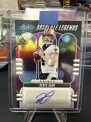 2023 Panini Absolute - DEREK CARR LEGENDS AUTO PURPLE 1/5!! - SAINTS. Sick Card!