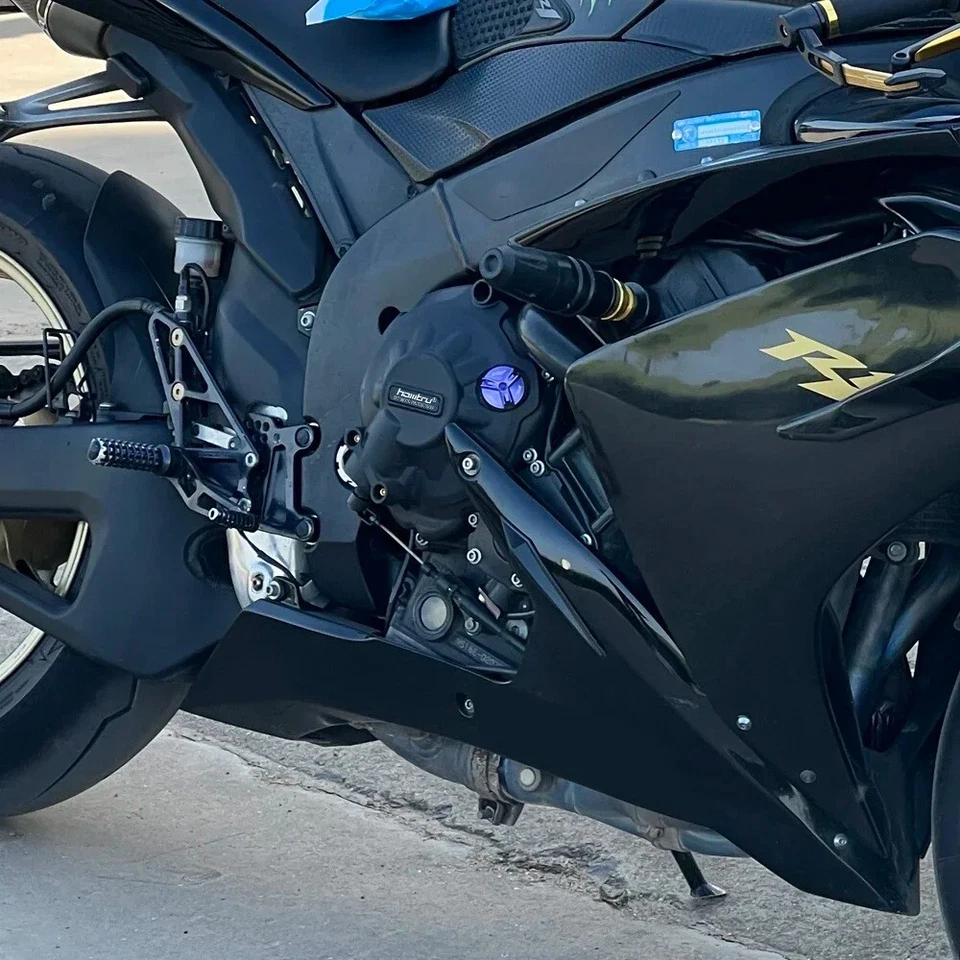 Cubierta de protección de motor de fibra de carbono para Yamaha YZF R1 2007-2008 YZFR1 YZF-R1 Foto 2 de 4