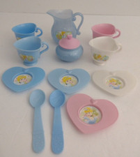 Cinderella Kids Pretend Tea Set Dishes Plastic Colorful CDi Brand 13 Pieces