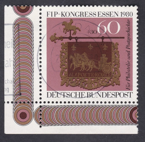 GERMANY 1980 - Corner Stamp "Stamp Day" Cat. Mi 1065 Sn B581 Yt 911