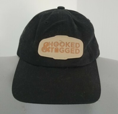 Hooked & Tagged Youth/ Kids Hunting Fishing Hat Cap Adjustable Black NEW