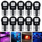 10pcs T10 LED Bulbs W5W WY5W 5050 RGB Color 2SMD Car License Dome Reading Lights