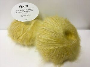 10 Pelotes laine mohair/ beige clair/ très douce/ fabriqué en France