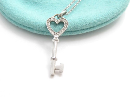 Tiffany \u0026 Co 18K White Gold Heart Key 