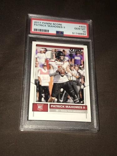 2017 SCORE PATRICK MAHOMES RC ROOKIE PSA 10 GEM MINT CHIEFS SUPER BOWL MVP