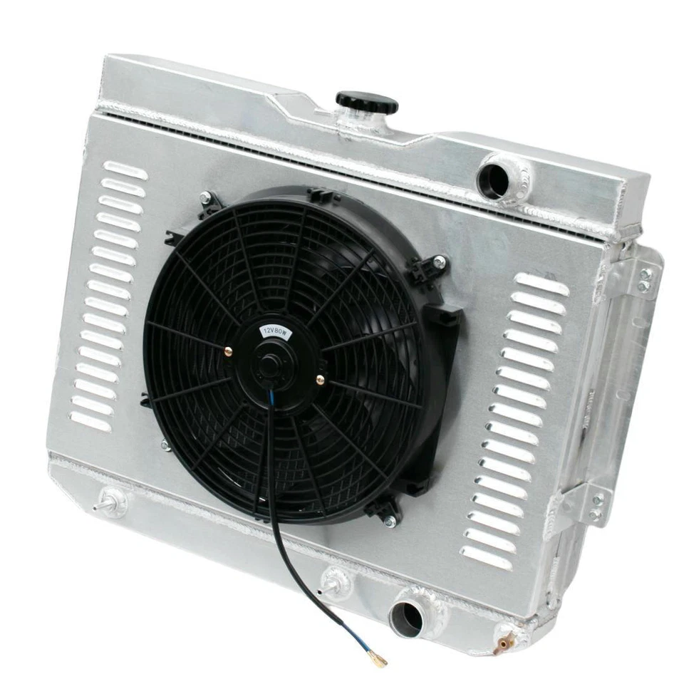 4Row Radiator&Shroud+Fan For 1960-1962 Chevrolet Biscayne 3.9L L6 4.6L 5.3L V8 Foto 3 de 4