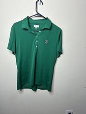 Greg Norman Athletic Hummingbird Print Tulip Short Sleeve Golf Polo Size Large 