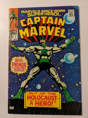 CAPTAIN MARVEL #1  lower mid-grade ~VG+? 3'rd app. Captain Marvel May 1968