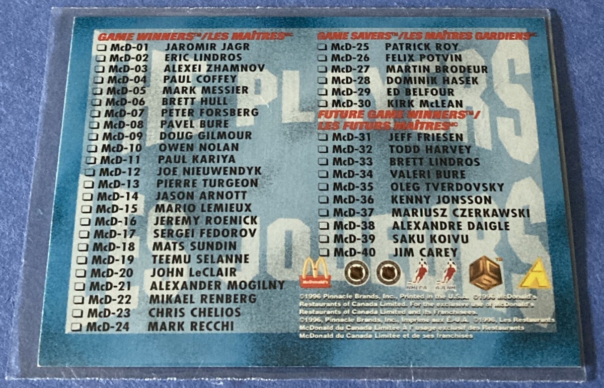 1996 Pinnacle McDonald's 