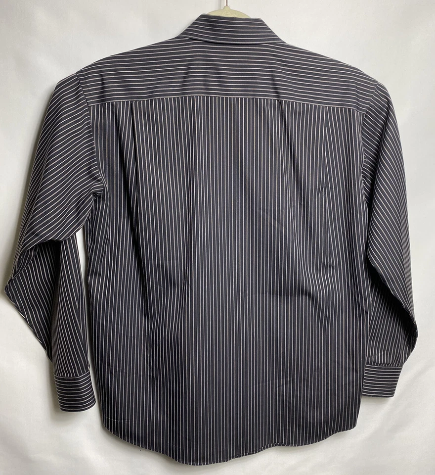 Pronto Uomo 男式正装衬衫黑色条纹,尺寸 M 非铁质,100% 棉 — 第 2/3 张图片