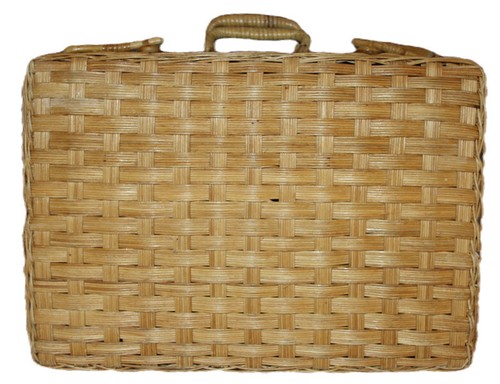 Preloved Sunjoy Wicker Picnic Case, Cane Picnic Basket - Picture 4 of 15