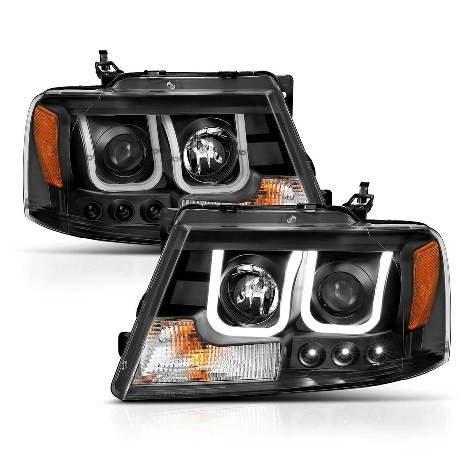 Lámpara de faros proyectores ANZO 111288 con barra en U negra para Ford F-150 2004-2008 Foto 2 de 4